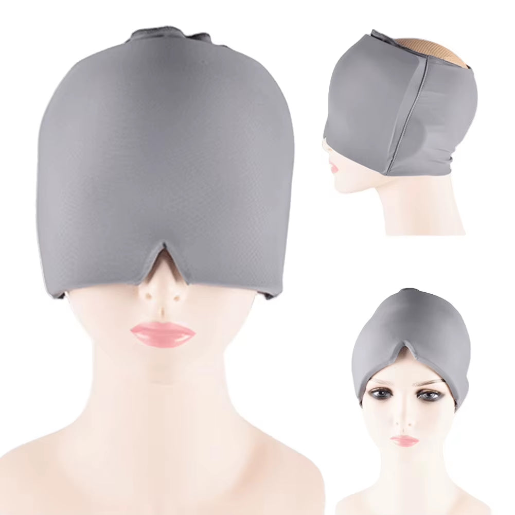 Gel Ice Headache Migraine Relief Hat Cold Compress Therapy Cap Ice Head Wrap Pack Eye Mask for Pressure Relieve Pain Ice Hat